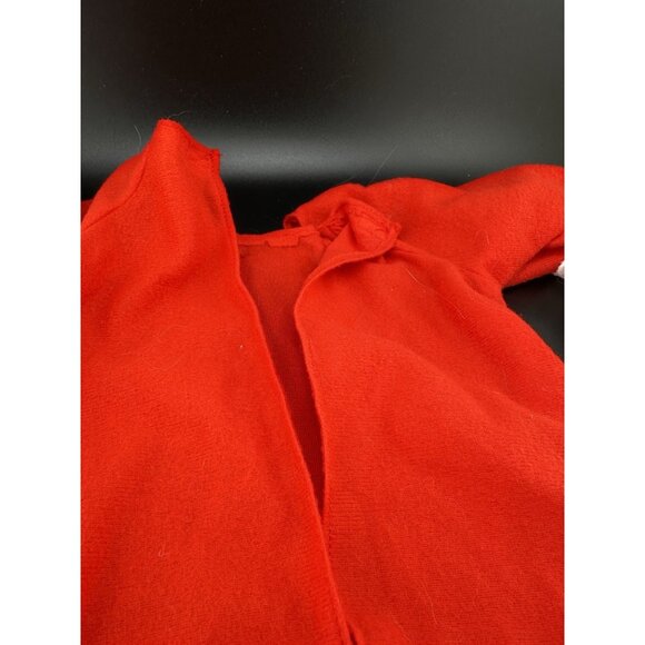 Vtg Red Baby Doll Dress Gown Bonnet White Eyelet Trim Plaid Bow And Ribbon 1980s - Picture 8 of 9